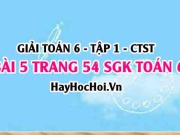 Giải bài 5 trang 54 Toán 6 Tập 1 SGK Chân trời sáng tạo